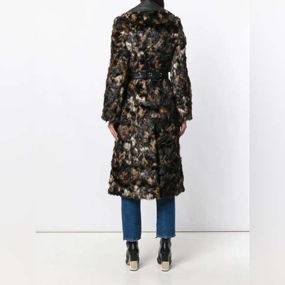 Helmut Lang Tortoise Jacquard Faux Fur Coat - Picture 8 of 11